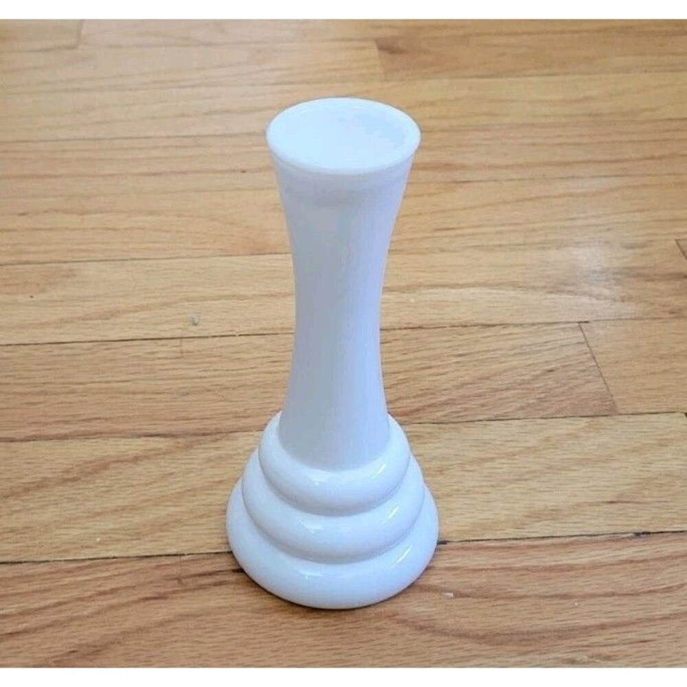 Vintage Randall White Milk Glass Beehive Bud Vase 6" Tall  EUC